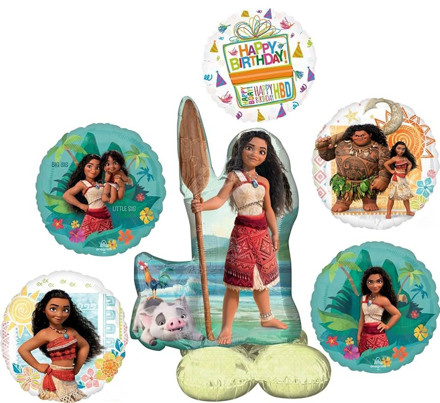 Moana's Birthday Party Supplies Airloonz and Foil Balloon Bouquet Decorations | Amazon (US)