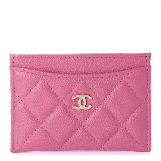 CHANEL Caviar Quilted Card Holder Pink | Fashionphile