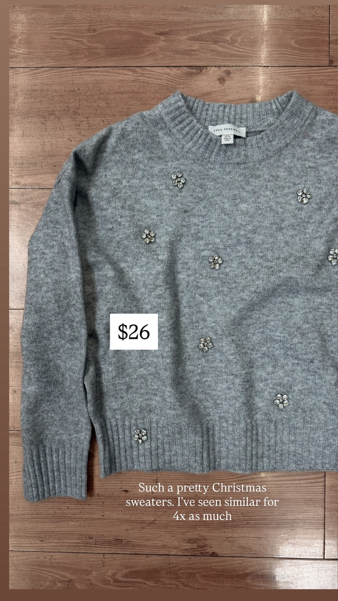 OK, love this rhinestone sweater from Walmart. It is like four times less than other brands. It’s such a cute holiday sweater. Perfect for a Christmas party, a Christmas fashion.

#LTKGiftGuide #LTKSaleAlert #LTKBeauty