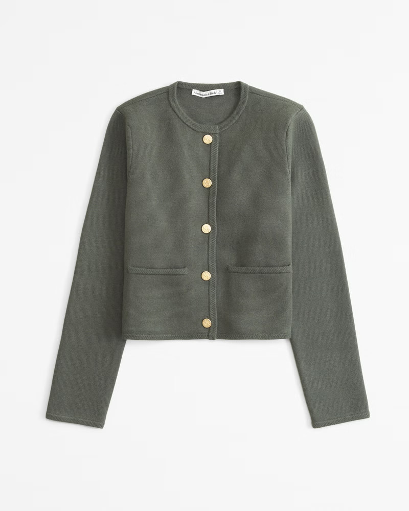 Women's LuxeLoft Crew Sweater Jacket | Women's Tops | Abercrombie.com | Abercrombie & Fitch (US)