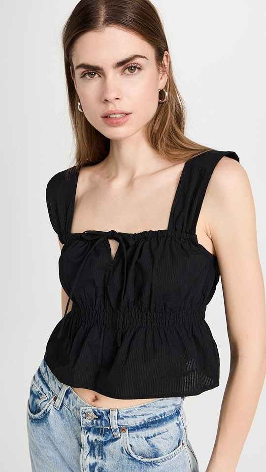 Smocked Peplum Tank Top | Shopbop