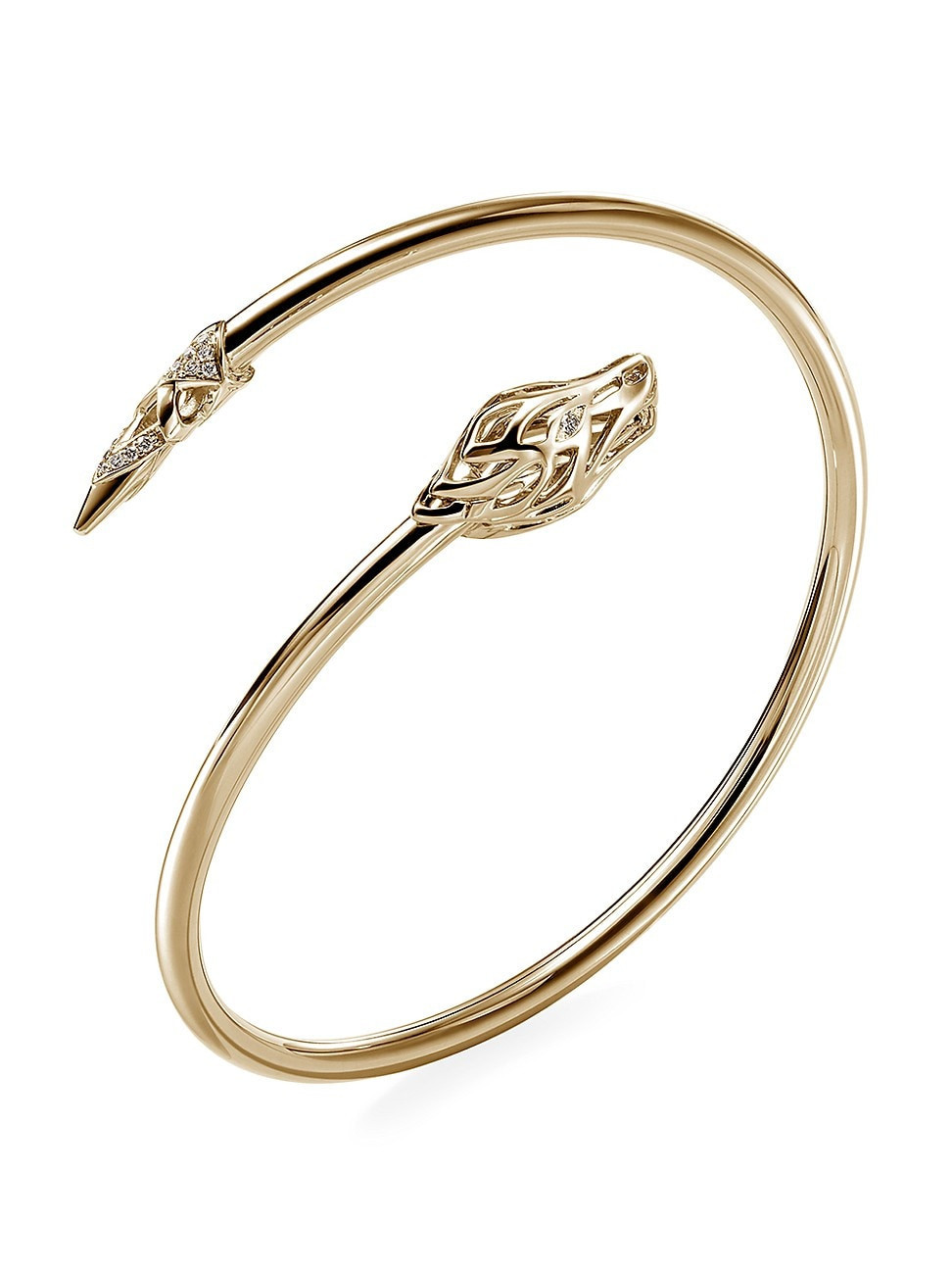 Women's Naga Dragon 14K Yellow Gold & 0.10 TCW Diamond Slim Cuff - Gold - Size Large | Saks Fifth Avenue