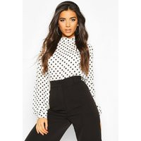 Polka Dot High Neck Blouse | PrettyLittleThing UK