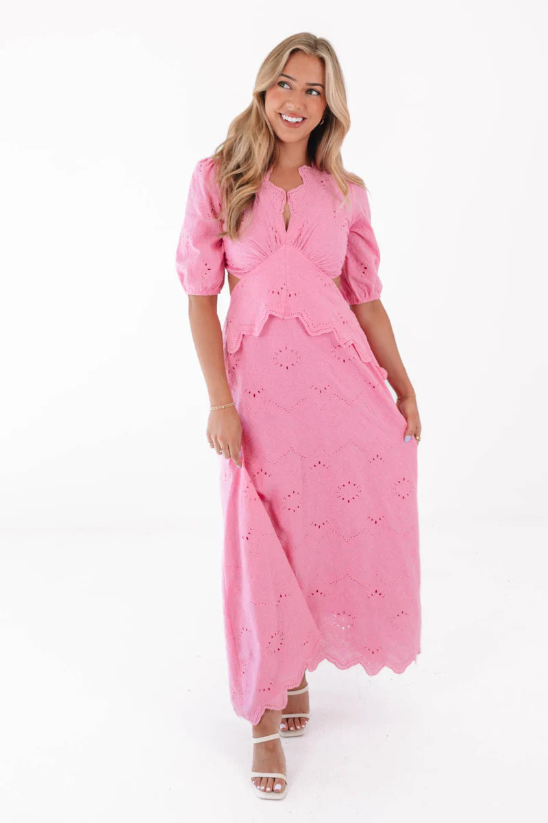 Garden Party Midi Dress - Pink | The Impeccable Pig