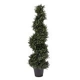 Pure Garden 4-Foot-Tall Artificial Cypress Spiral Topiary Indoor or Outdoor UV Protection Trees in P | Amazon (US)