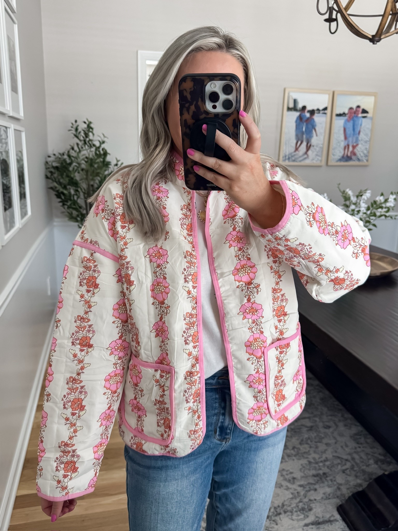 This floral jacket is such a fun statement piece for spring. The pink detailing makes it feel so feminine and elevated while still being easy to throw on with denim and pull your outfit together.🌸

Wearing size small

Spring outfit, spring layering pieces, Amazon jacket, floral jacket, feminine spring style, everyday outfit, lightweight spring jacket, Lovelylifestyling

#LTKootd #LTKOver40 #LTKSeasonal