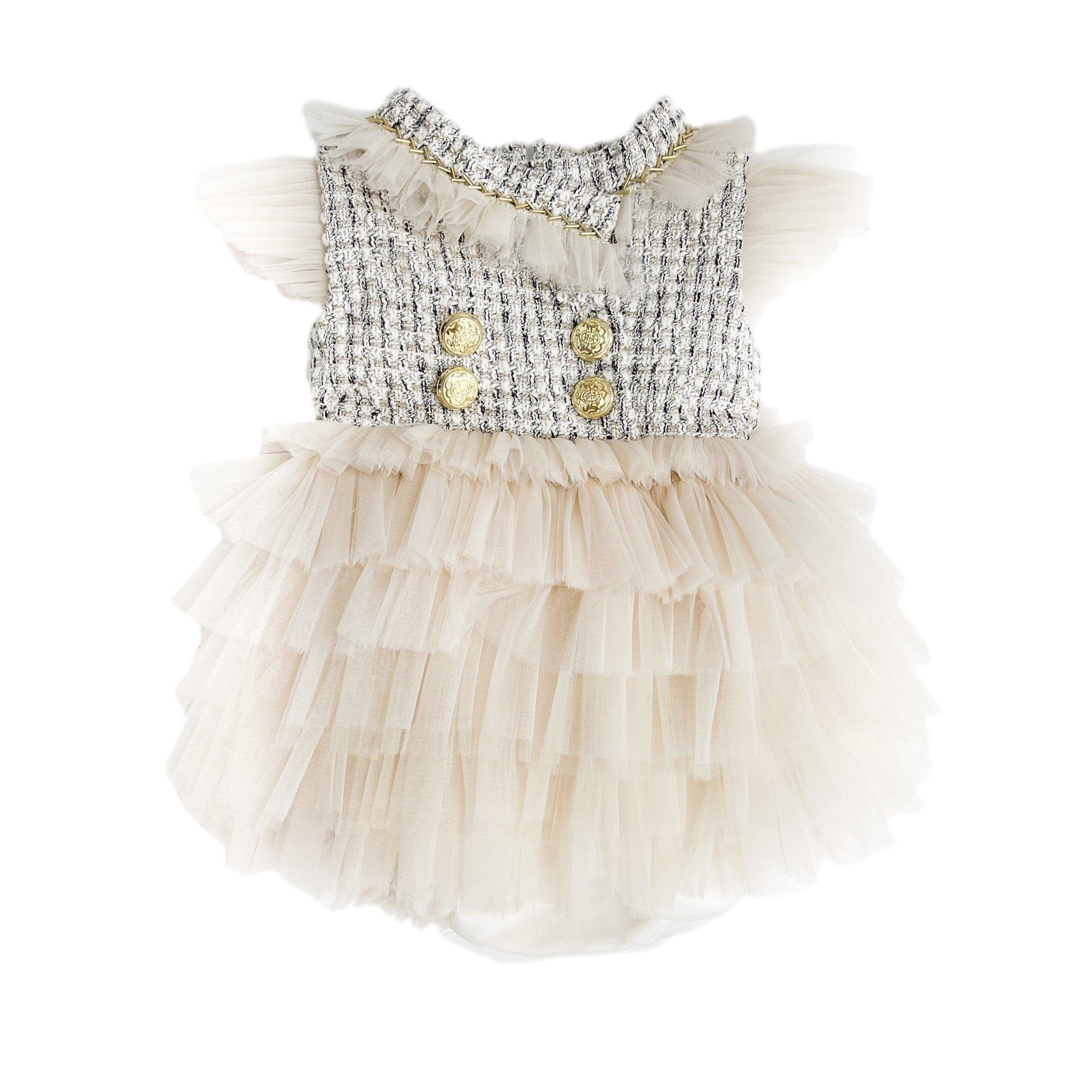 Fira Tweed and Tulle Romper | petite maison kids