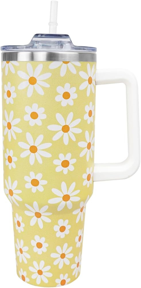 Daisy Tumbler 40 Oz, Daisy Gifts for Women, Flower Daisy Coffee Cup Travel Mug Water Bottle, Dais... | Amazon (US)