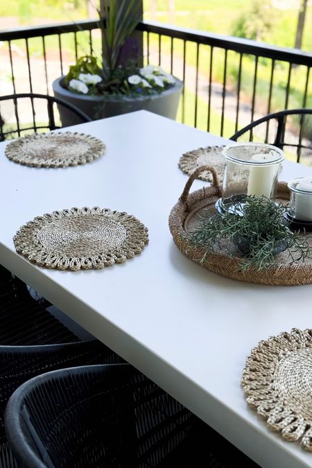 Outdoor dinner party anyone? I am loving these outdoor placemats!

Home  home decor  home finds  home favorites  outdoor decor  outdoor dining  outdoor seating  summer party  outdoor entertaining  neutral home  Ourpnwhome

#LTKparties #LTKhome #LTKSeasonal