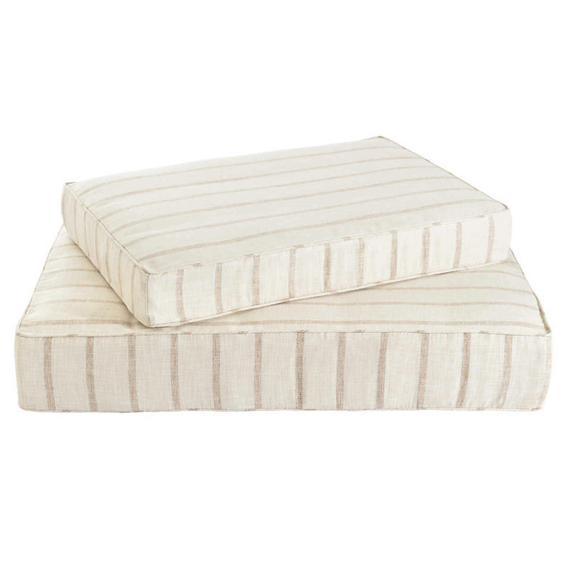 Glendale Stripe Natural/Grey Dog Bed | Annie Selke