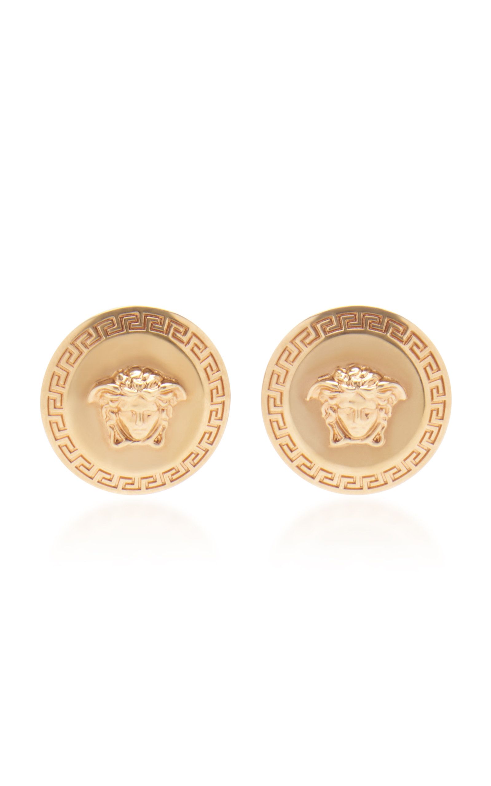 Tribute Medusa-Engraved Gold-Tone Stud Earrings | Moda Operandi (Global)