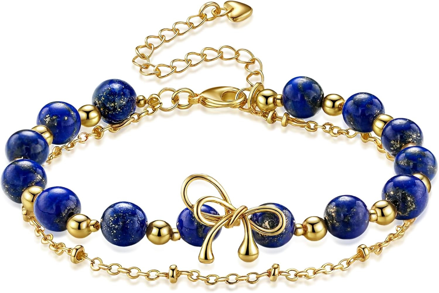 Luxury Handmade Natural Crystal Gemstone Bracelet 14K Gold-Plated Chain,Elegant Unique Jewelry fo... | Amazon (US)
