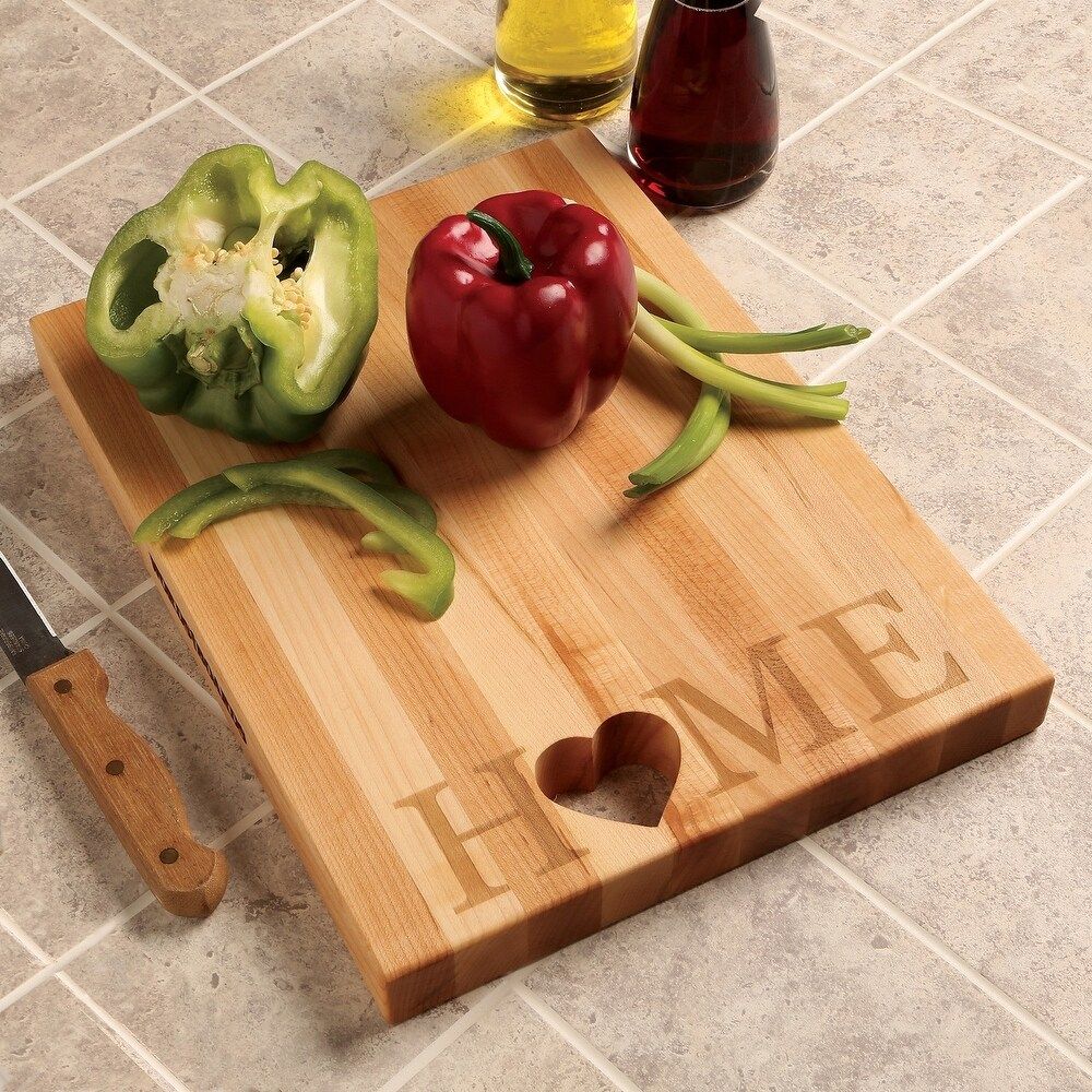 Words with Boards Maple Hardwood Cutting Board - "Home" with Hand-Cut Heart Accent - 9.5 in. x 12.5  | Bed Bath & Beyond