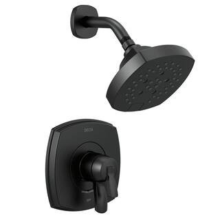 Stryke 1-Handle Wall Mount 5-Spray Shower Faucet Trim Kit in Matte Black (Valve Not Included) | The Home Depot
