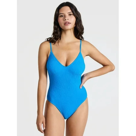 No Boundaries Crinkle One-Piece Swimsuit, Women’s | Walmart (US)