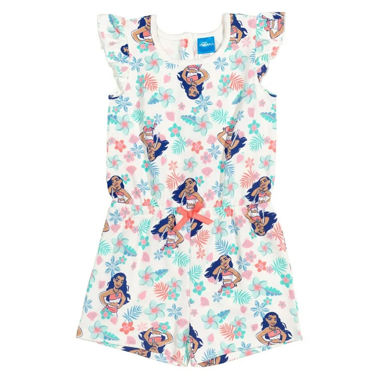 Disney Moana Toddler Girls French Terry Sleeveless Romper Infant to Big Kid | Walmart (US)