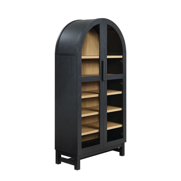 Better Homes & Gardens Juliet Rounded Solid Wood Frame Arc Cabinet, Black Finish | Walmart (US)