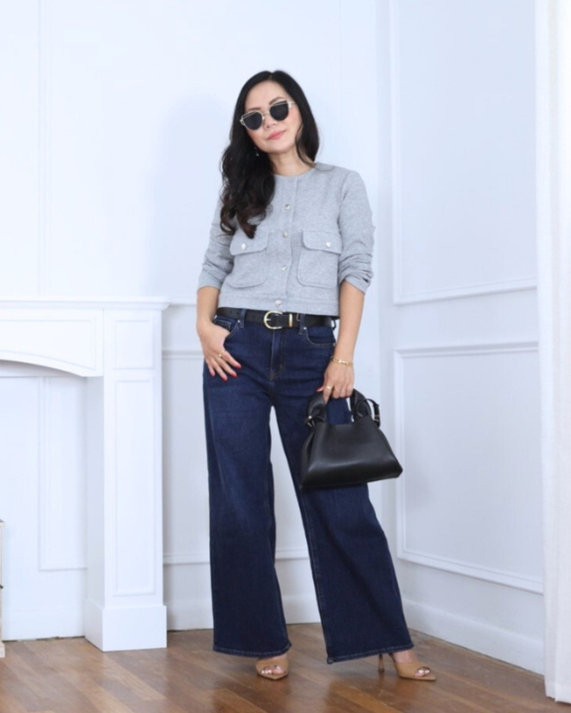 I styled a cropped jacket from Mango with wide leg jeans and a bag from Quince — a balanced mix of structure and ease. I’m 5’2, wearing size S.

#LTKOver40 #LTKStyleTip #LTKPetite