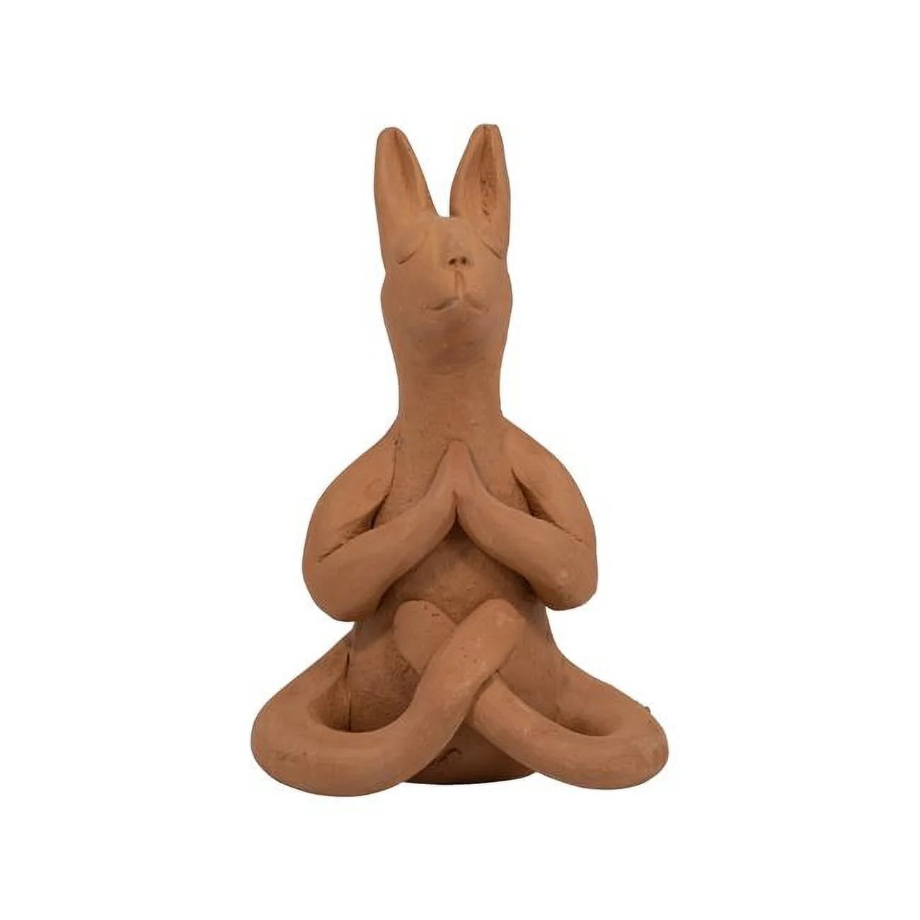 7 in. Terracotta Namaste Yoga Bunny Figurine, Brown | Walmart (US)