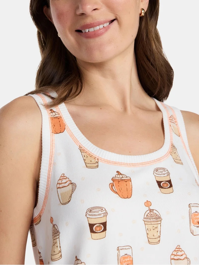 Halloween Women's Hacci Knit Tank Top and Shorts Pajama Set from Way to Celebrate, 2-Piece, Sizes... | Walmart (US)