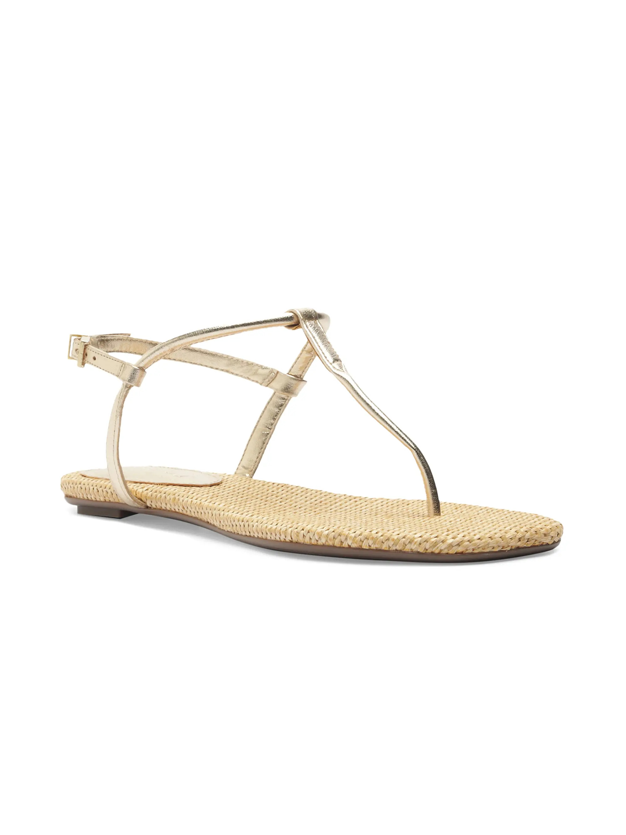 Elsha Metallic Flat Sandals | Saks Fifth Avenue