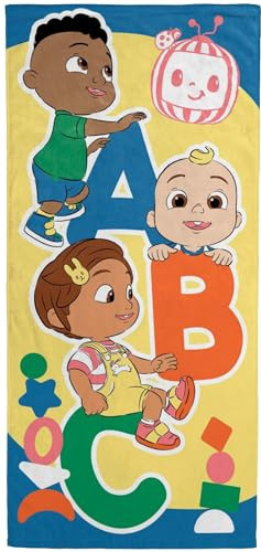 Jay Franco CoComelon Bath Pool Beach Towel - Kids Super Soft & Absorbent 100% Cotton Towel with JJ, Cody and Nina, Measures 28 x 58 | Amazon (US)