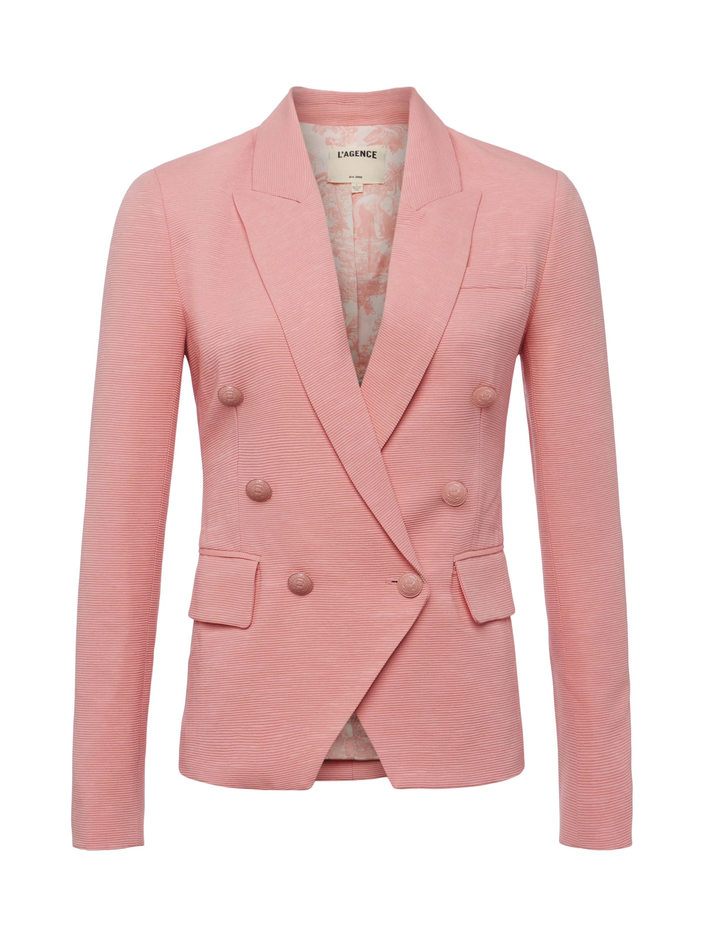 L'AGENCE Kenzie Blazer in Rose Tan/Tropical Toile | L'Agence
