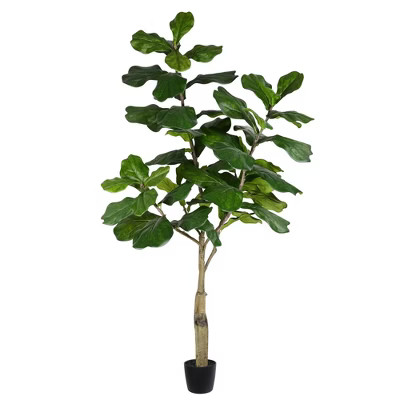 Vickerman 6' Artificial Potted Fiddle Tree. In a 6"Lx6"Wx5"H base. | Target