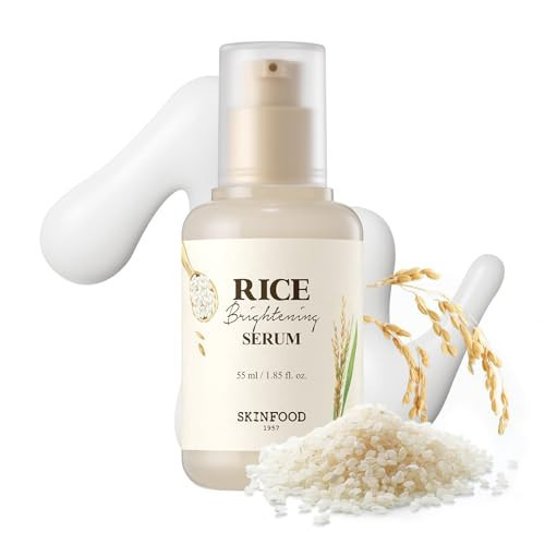 SKINFOOD Rice Serum, 48 Hours Fermented Rice Water Skincare Korean Serum for Face, Korean Rice Skincare for Natural Glow Glass Skin, Pore Minimizer, Rice Water Bright, 55ml/1.86fl.oz. | Amazon (US)