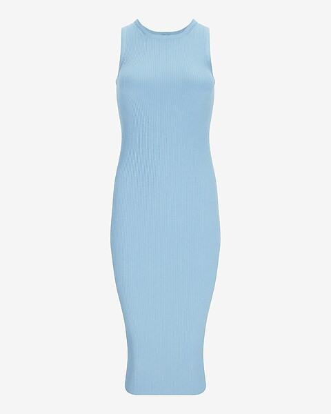 Body Contour Ribbed High Neck Midi Dress | Express