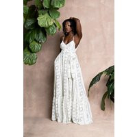 Maxi Summer Dress With Pockets White Black African Ankara Print Spaghetti Strap Open Back Long Formal Casual Modern Minimalist | Etsy (US)