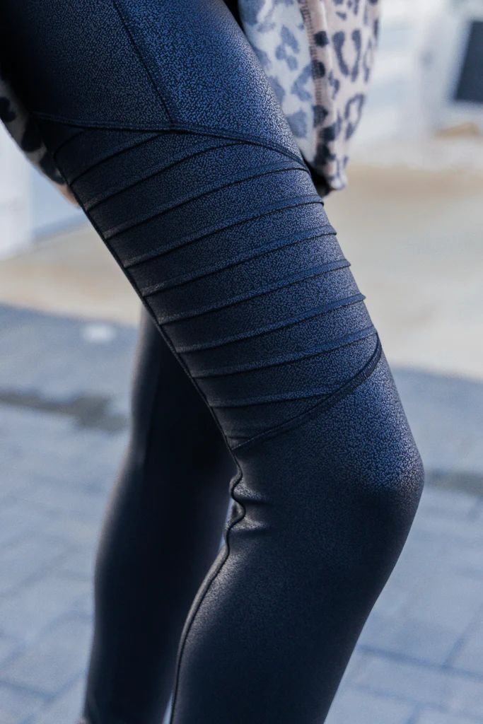 Always On The Move Black Moto Leggings | The Mint Julep Boutique