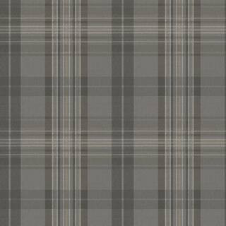 Austin Charcoal Austin Plaid Wallpaper Sample | The Home Depot