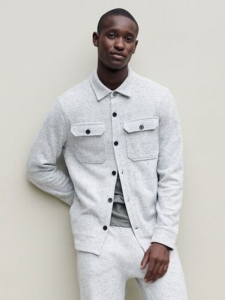 Brushed Waffle-Knit Shirt Jacket | Banana Republic (US)