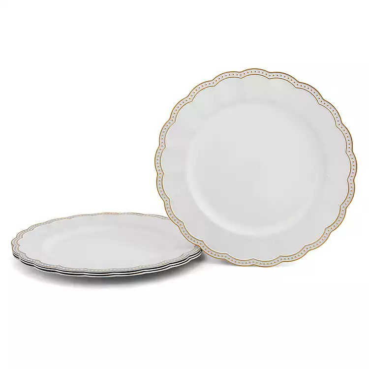 New! White Scalloped Chargers, Set of 4 | Kirklands
