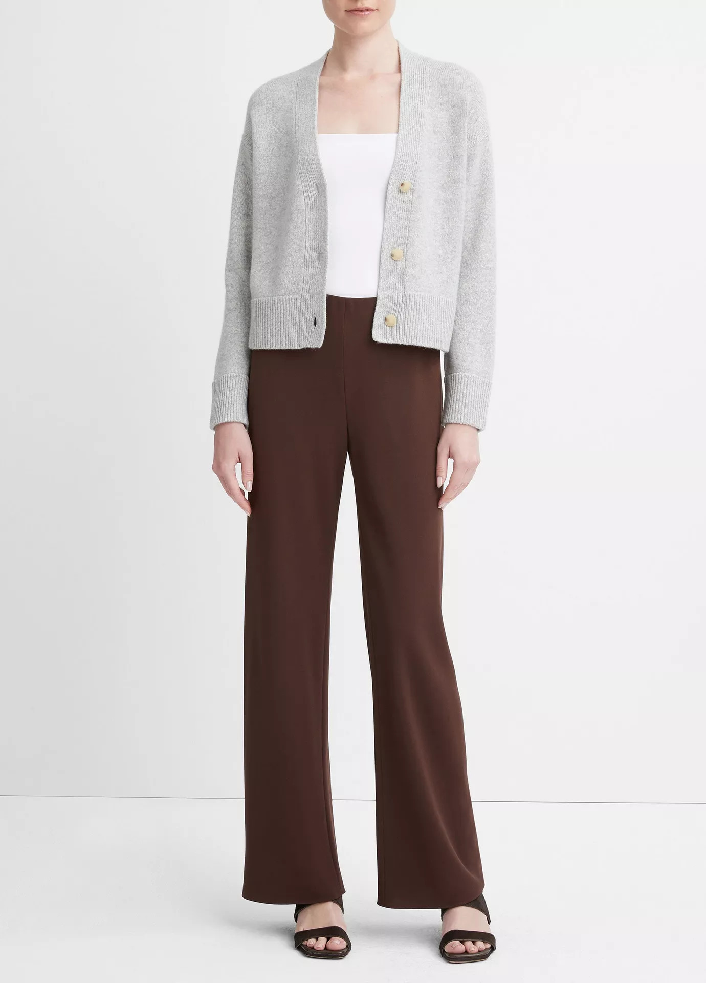 Wool and Cashmere Boxy Three-Button Cardigan | Vince LLC