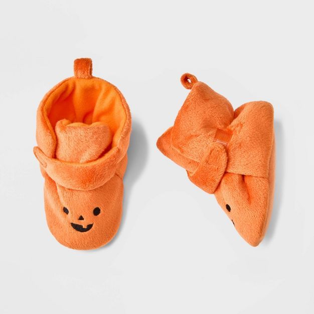 Baby Pumpkin Wrap Bootie Slippers - Cat & Jack™ Orange | Target