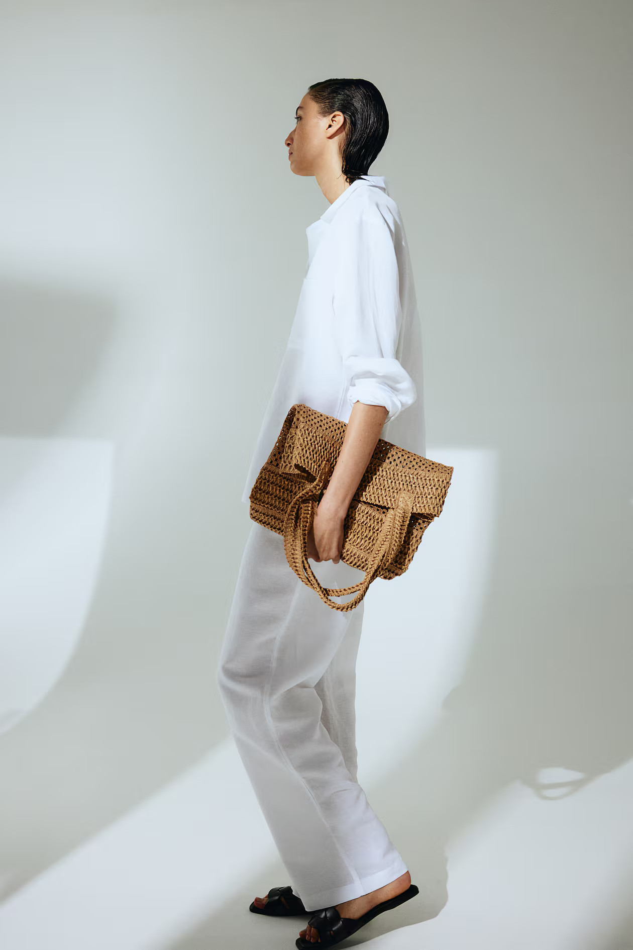 Linen-blend pyjamas - White - Ladies | H&M GB | H&M (UK, MY, IN, SG, PH, TW, HK)