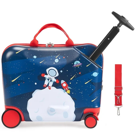 KFFKFF Ride-on Luggage, 26 L Capacity, 18-Inch Toddler Carry-On with Wheels, Adjustable Strap, Li... | Walmart (US)