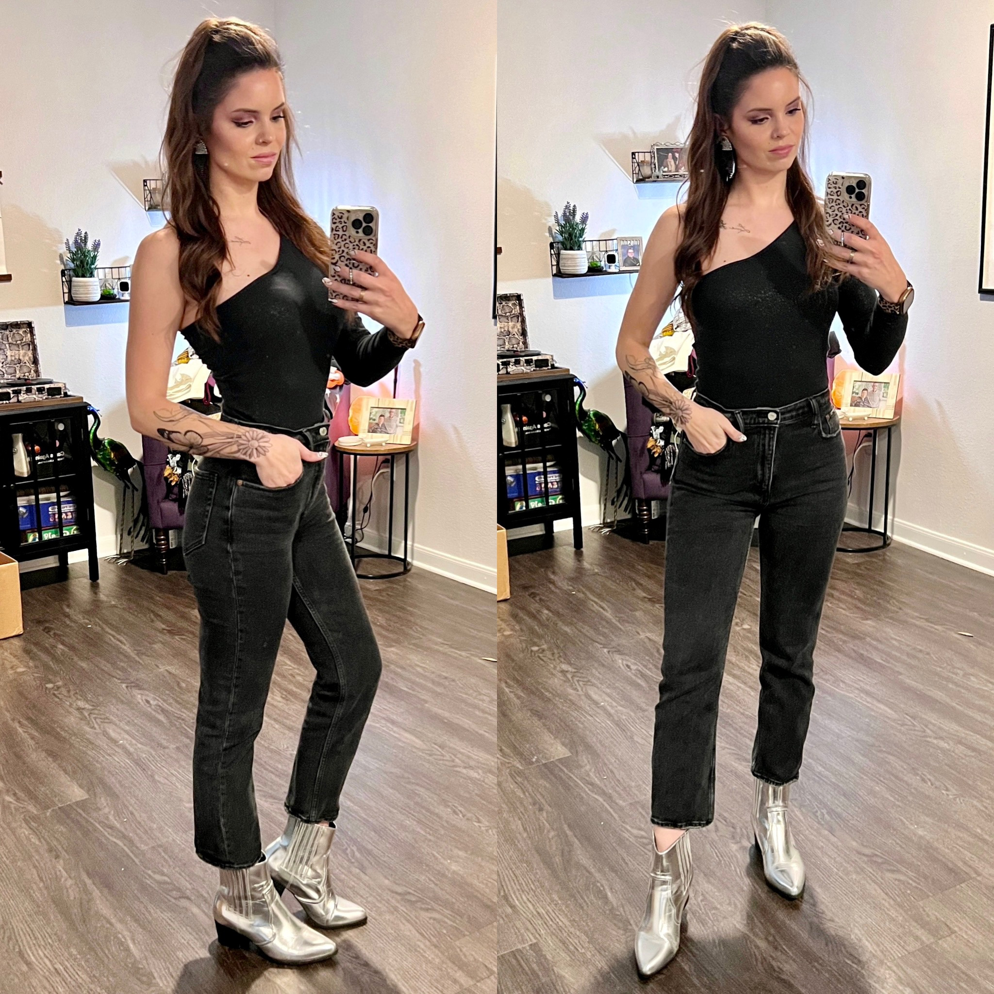 black on black with some silver cowboy boots 

#LTKstyletip #LTKsalealert #LTKunder50