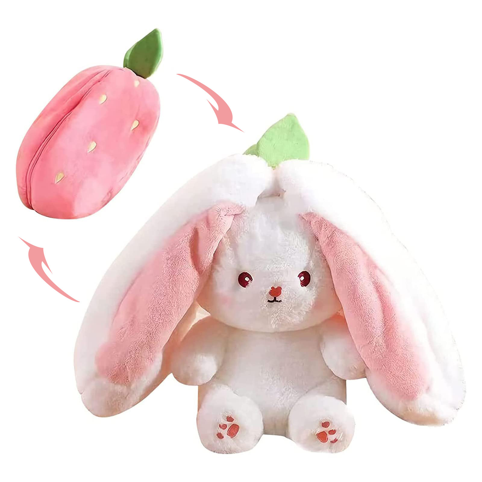Easter Bunny Stuffed Animal Plush: 7-inch Reversible Bunny Pillow with Zipper - Celebrate Easter ... | Walmart (US)