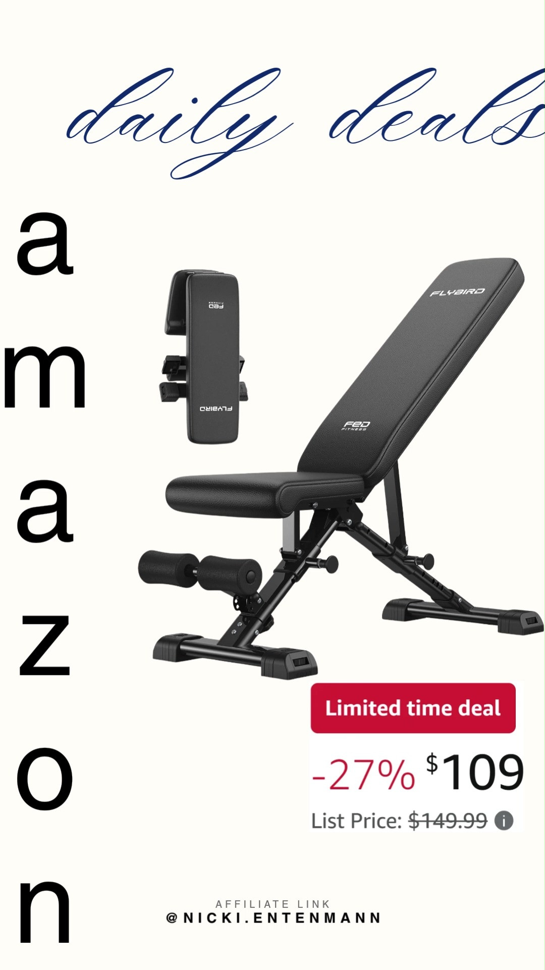Level up your workouts with the FLYBIRD WB5 Weight Bench built for strength and comfort. Adjustable design, durable build, and versatile support make training at home feel powerful and efficient! 🏋️‍♂️🔥💪  

#FLYBIRD #WeightBench #HomeGym #StrengthTraining #AmazonFinds #FitnessGear #WorkoutBench #GymEquipment #ActiveLifestyle #ExerciseTools 

 #LTKActive #LTKHome #LTKSaleAlert