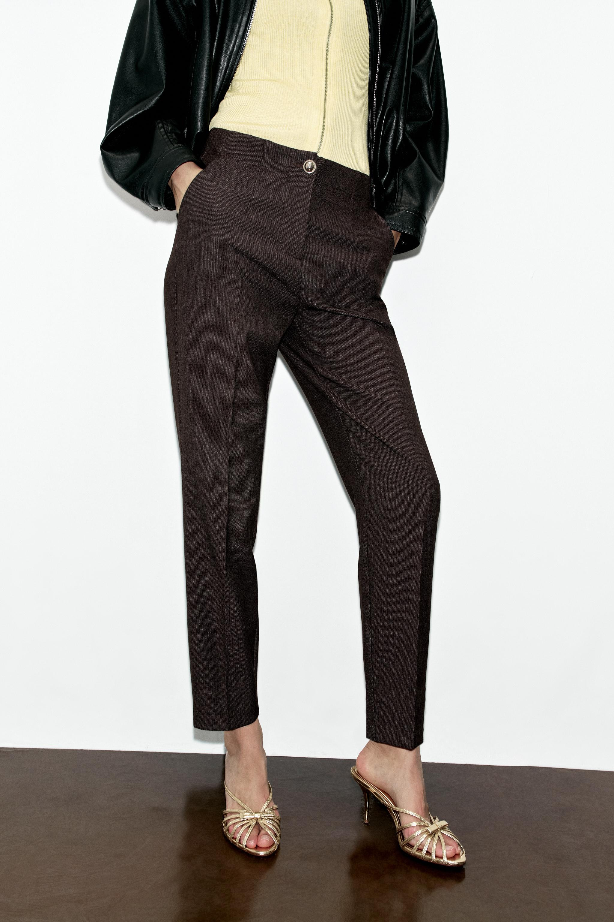 HIGH-WAISTED ANKLE-LENGTH PANTS | Zara US