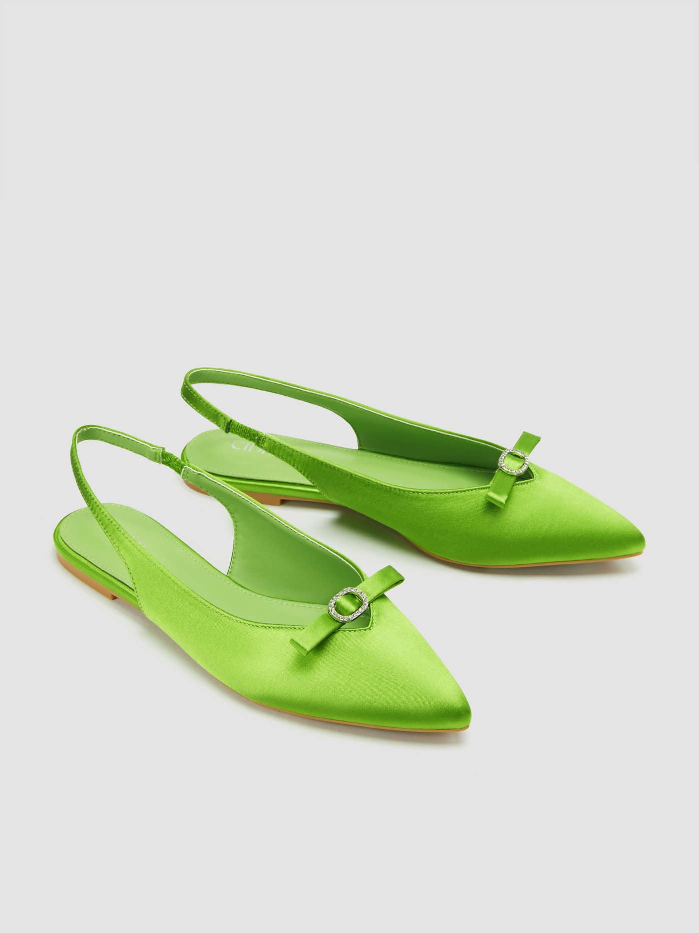 BOWKNOT SATIN SLINGBACK FLATS For Date Party/Clubbing | Cider