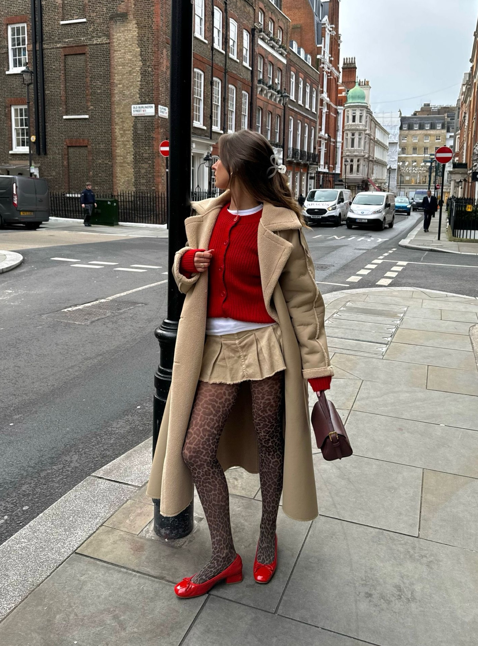 Na-kd, Free people, Anthropologie, J.m davidson, & Other stories, Calzedonia, transitional outfit, transitional style, winter outfit, winter fashion, red cardigan, knit cardigan, pleated skirt, mini skirt, leopard print tights, red ballet flats, beige coat, winter coat, brown shoulder bag, winter outfit ideas, style inspiration 

#LTKeurope #LTKstyletip #LTKSeasonal