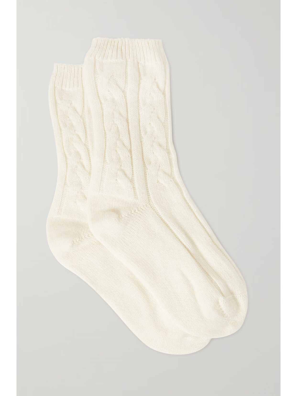 Johnstons of Elgin - Cable-knit Cashmere Socks - Cream | NET-A-PORTER (US)