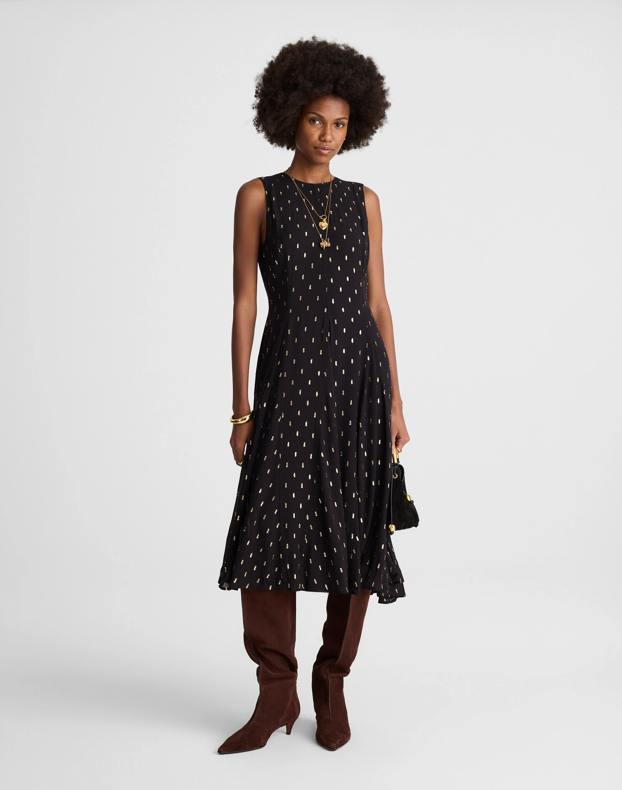 Sleeveless Flared Midi Dress | Madewell