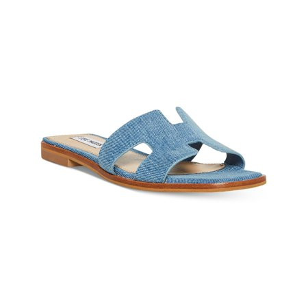 Steve Madden Womens Hadyn Leather Open Toe Slide Sandals | Walmart (US)