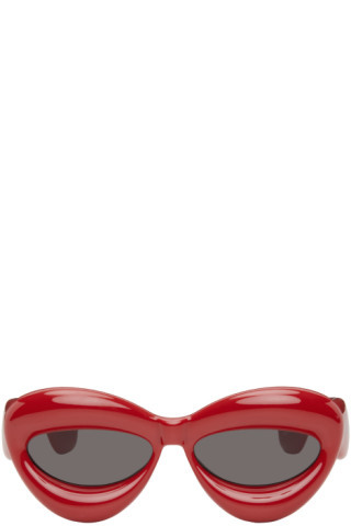 Red Inflated Cat-Eye Sunglasses | SSENSE