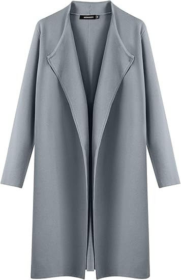 MEROKEETY Women's 2023 Long Sleeve Cardigan Sweaters Lapel Open Front Casual Knit Coatigan Jacket... | Amazon (US)